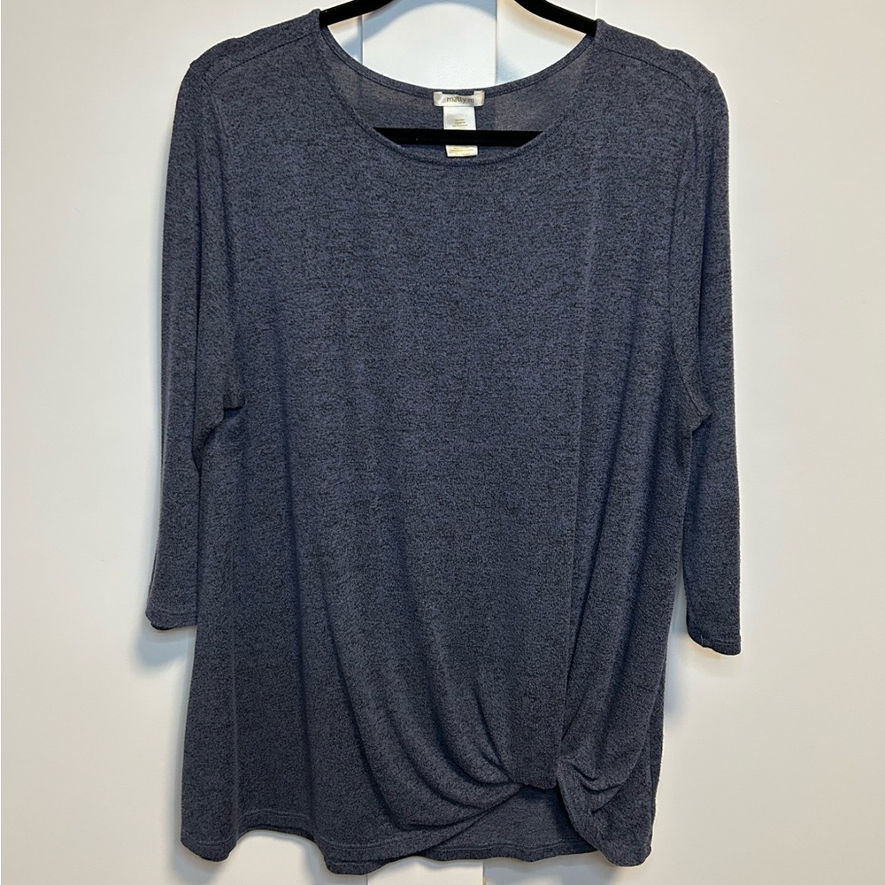 Matty M navy blue sweater with knot detail. Size L